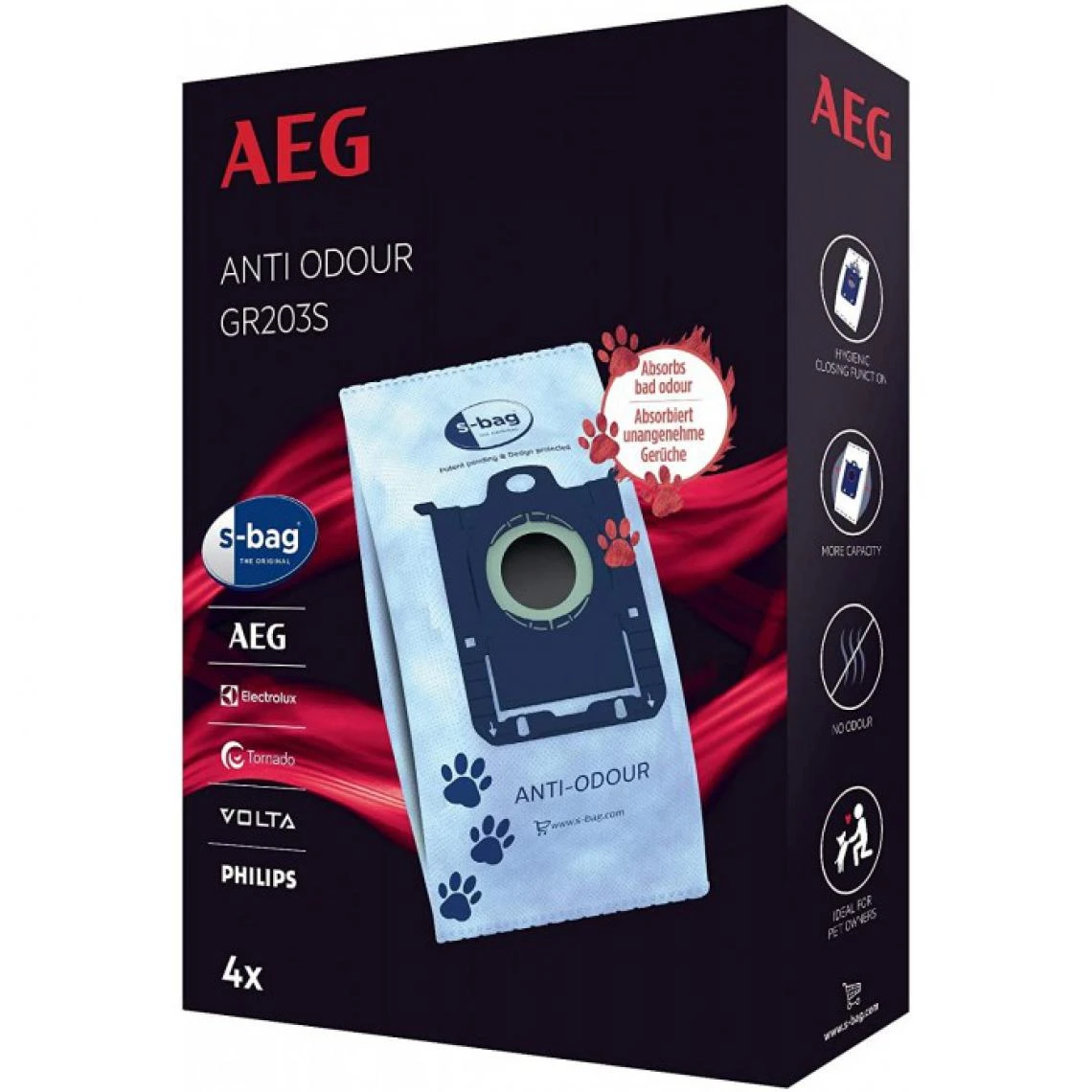 AEG Lot De 4 Sacs Gr203s Anti-odeur Pour Animal De Compagnie Destinés Aux... 1 AEG Lot De 4 Sacs Gr203s Anti-odeur Pour Animal De Compagnie Destinés Aux...